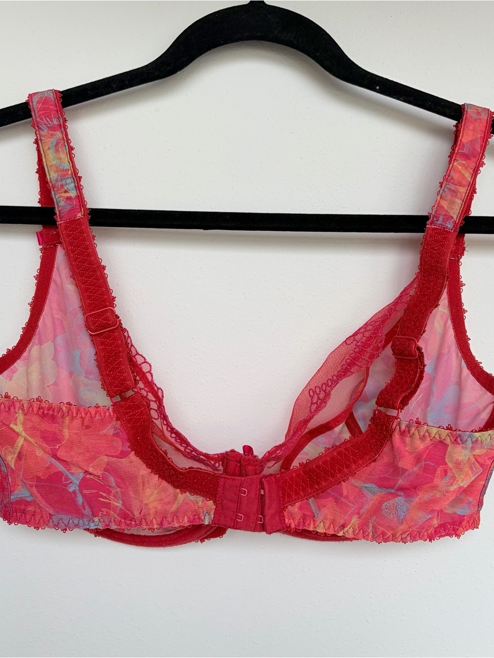 Freya Red Tropics Underwire Plunge Paradise Bra 34FF Plunge Balcony Semi Sheer - Picture 6 of 8